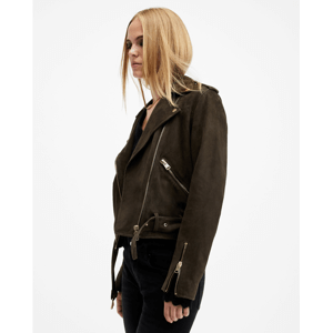 AllSaints Blafern Belted Suede Biker Jacket